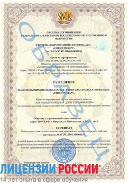 Образец разрешение Вихоревка Сертификат ISO 50001